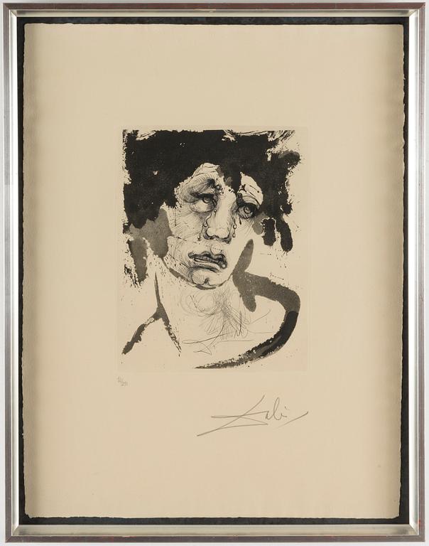 SALVADOR DALÍ, etching, 1971, on Richard de Bas paper, signed in pencil and numbered 74/250.