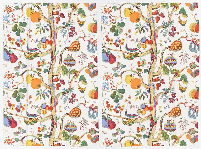 Josef Frank, Curtains, a pair, “Vegetable Tree”, Firma Svenskt Tenn.