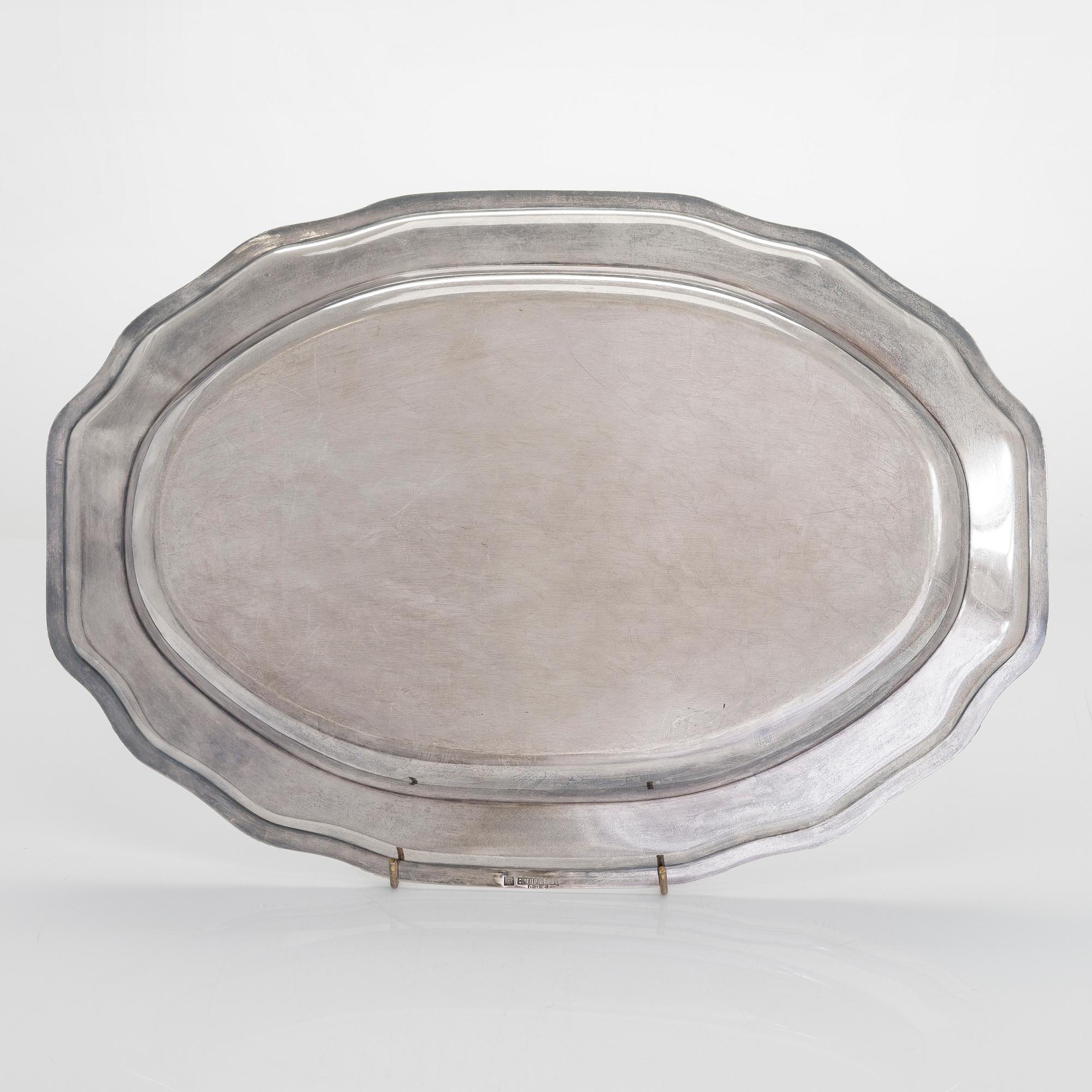 An 1890s Morozov silver serving dish from St. Petersburg.
