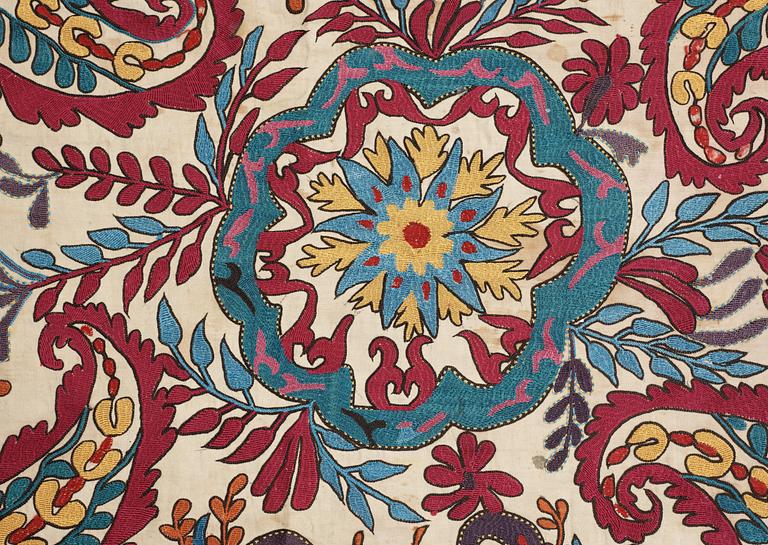ANTIKT/SEMIANTIKT SUZANI BRODERI. 342 x 86 cm. Uzbekistan.