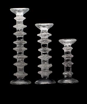 LJUSSTAKAR, 3 stycken, "Festivo", Timo Sarpaneva, Iittala, 1900-talets andra hälft.