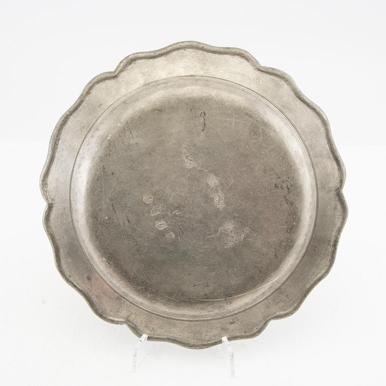 Samuel Marnel (verksam 1748-75) tallrikar 6 st rokoko Stockholm tenn.