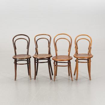 FOUR BENTWOOD CHAIRS CA 1900.