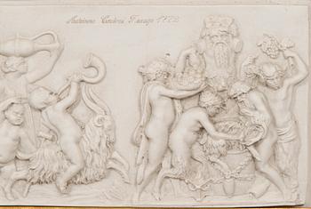 Relief, alabaster, 1800-tal.