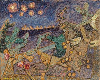 Erik Olson, olja på papp-pannå, signerad och daterad -47.