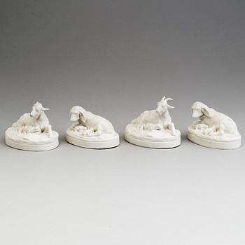 FOUR PARIAN PAPER WEIGHTS, Gustafsberg, ca 1900.