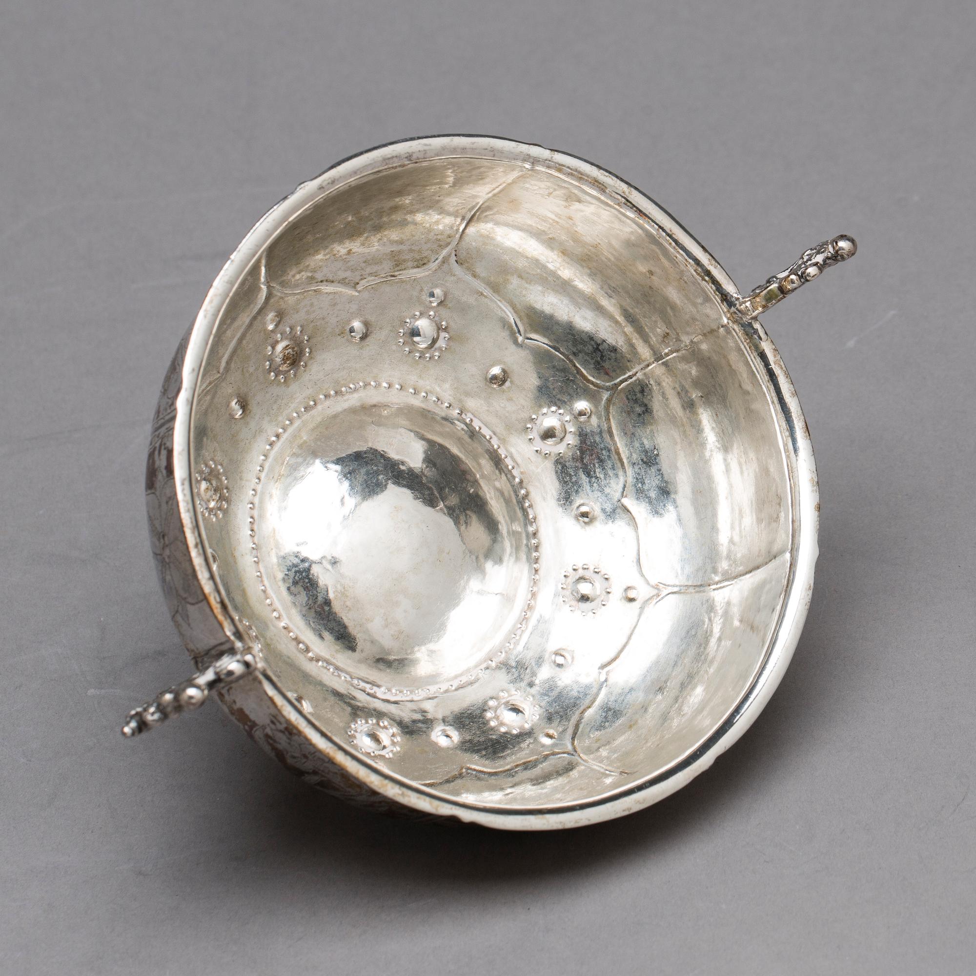 A Swedish 18th century silver brandy-bowl, mark of Anders Menell, Kalmar 1771.