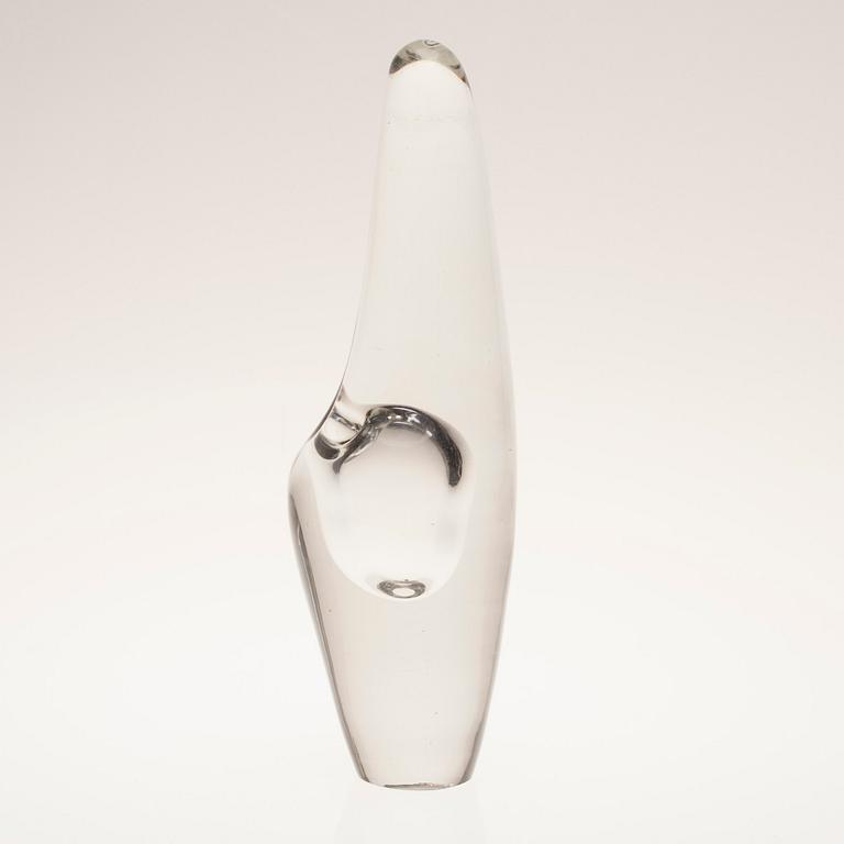 SKULPTUR, glas, "Orkidé", signerad Timo Sarpaneva, Iittala.