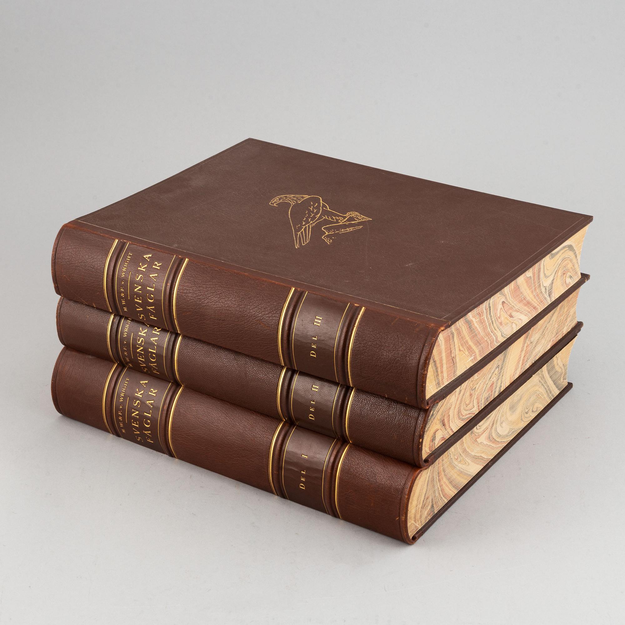 The von Wright brothers, three volumes "Svenska Fåglar", Börtzells tryckeri AB, Stockholm, 1927-1929.