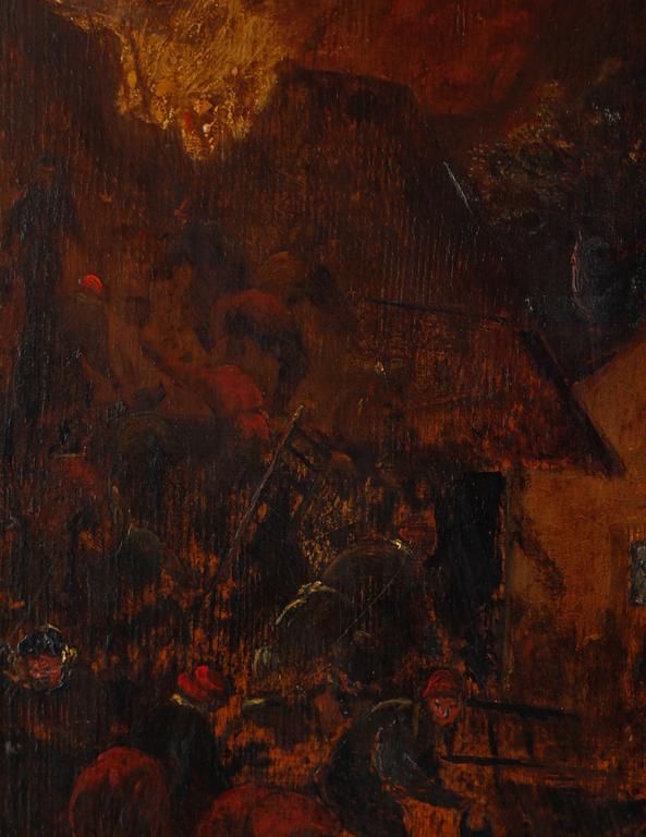 OKÄND KONSTNÄR, olja på pannå, omkring år 1800.