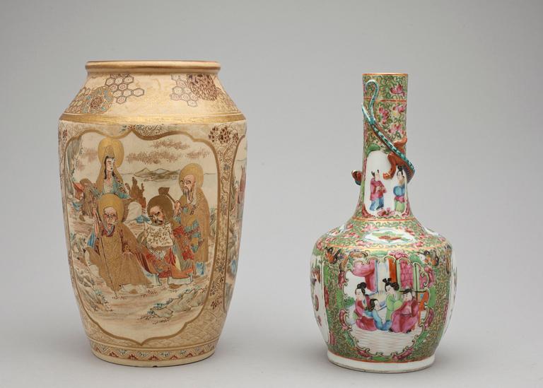 PARTI ORIENTALISKT, 7 delar, porslin, bland annat Kanton, Kina/Japan, 1800-/1900-tal.