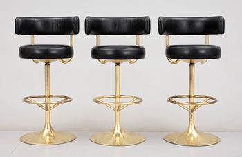 BARSTOLAR, 3 st, Johanson design, Markaryd, 1960/70-tal.