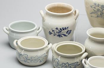 SYLTKRUS, 10 st olika, flintgods, stengods, Rörstrand, Gustavsberg och Arabia 1900-tal.