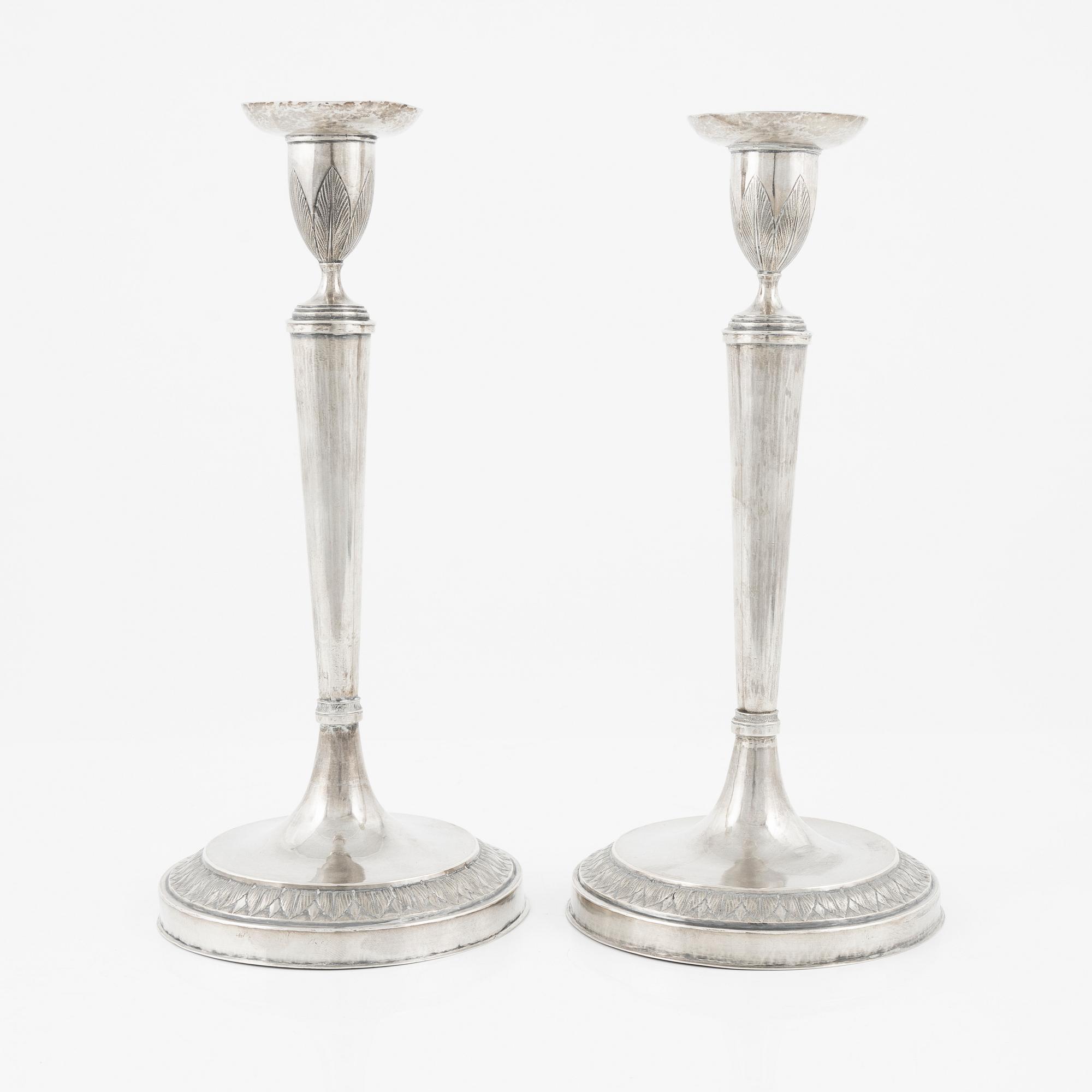 Ljusstakar, ett par, av Filippo della Miglia, Rom 1811-1856.