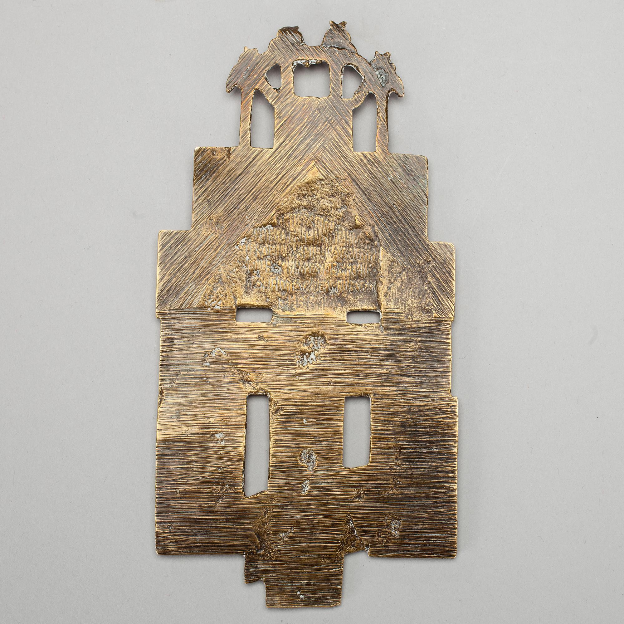 IKONKORS samt IKON, mässing och emalj, Ryssland 1800-tal.