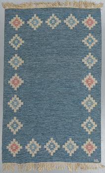 Matto, flat weave, ca 202,5-204 x 137-138 cm, signed IB.
