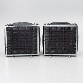 a pair of "LC2" armchairs, Cassina, second half of the 20th century.