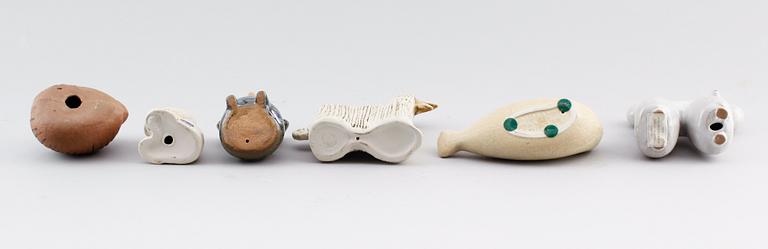 FIGURER, 6 st, stengods, Lisa Larson, Gustavsberg.