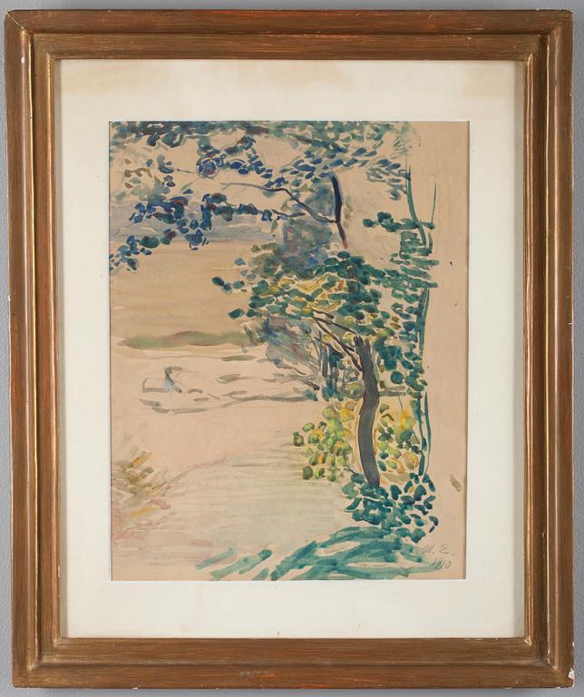 MAGNUS ENCKELL, vesiväri, monogrammi signeerattu ja päivätty 1910.