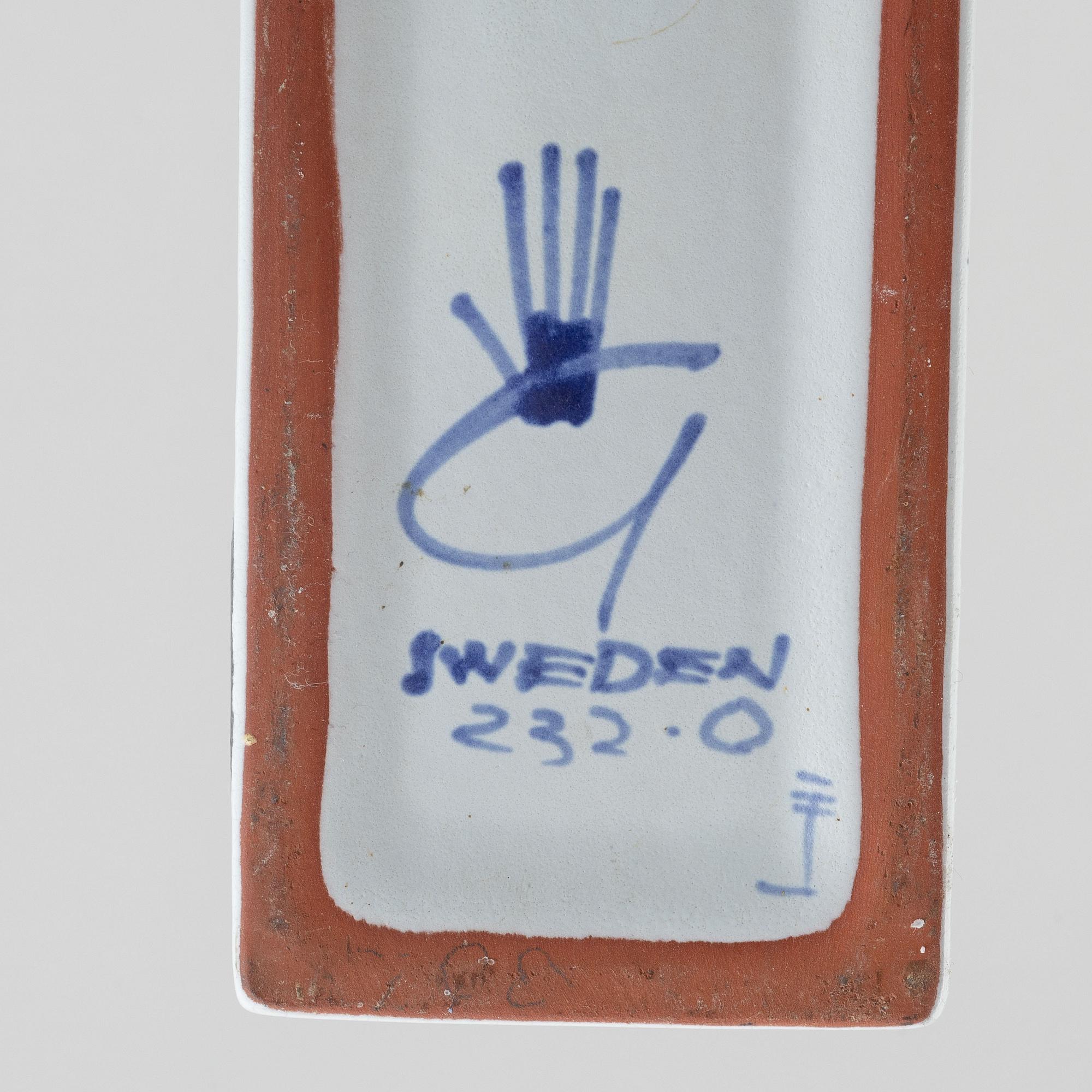 Stig Lindberg, two faience vases, from the 'Karneval' series, Gustavsberg.