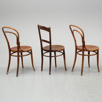 CAFÉSTOLAR, 6 st, bl a Thonet, omkring år 1900.