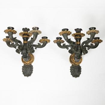 Wall appliqués, a pair, Napoleon III, circa mid-19th century.