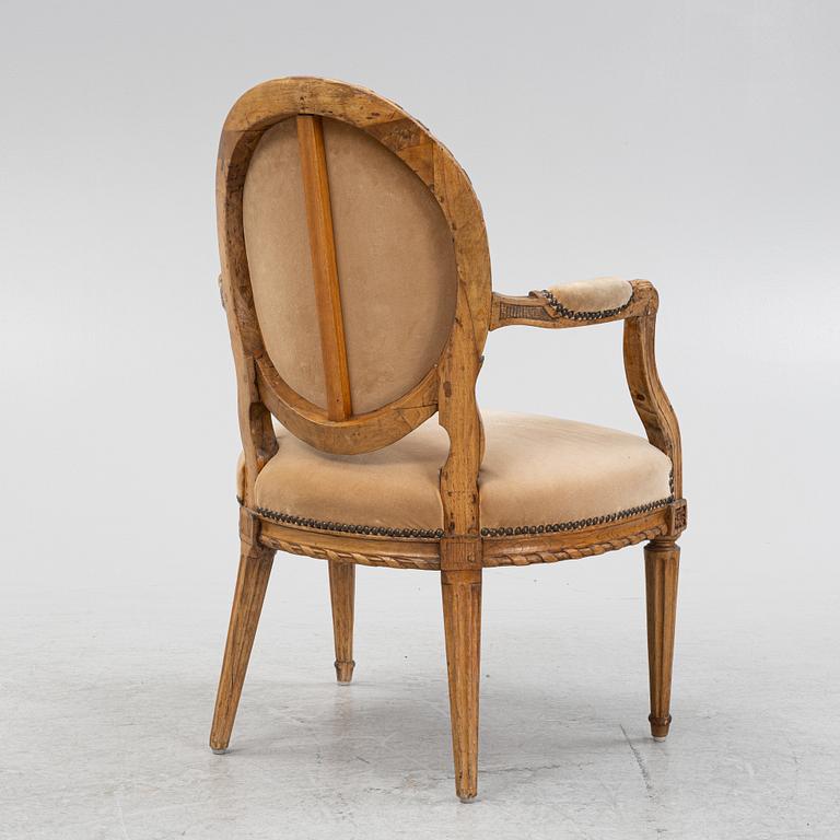 Karmstol, Louis XVI-stil, Frankrike, 1800-talets första hälft.
