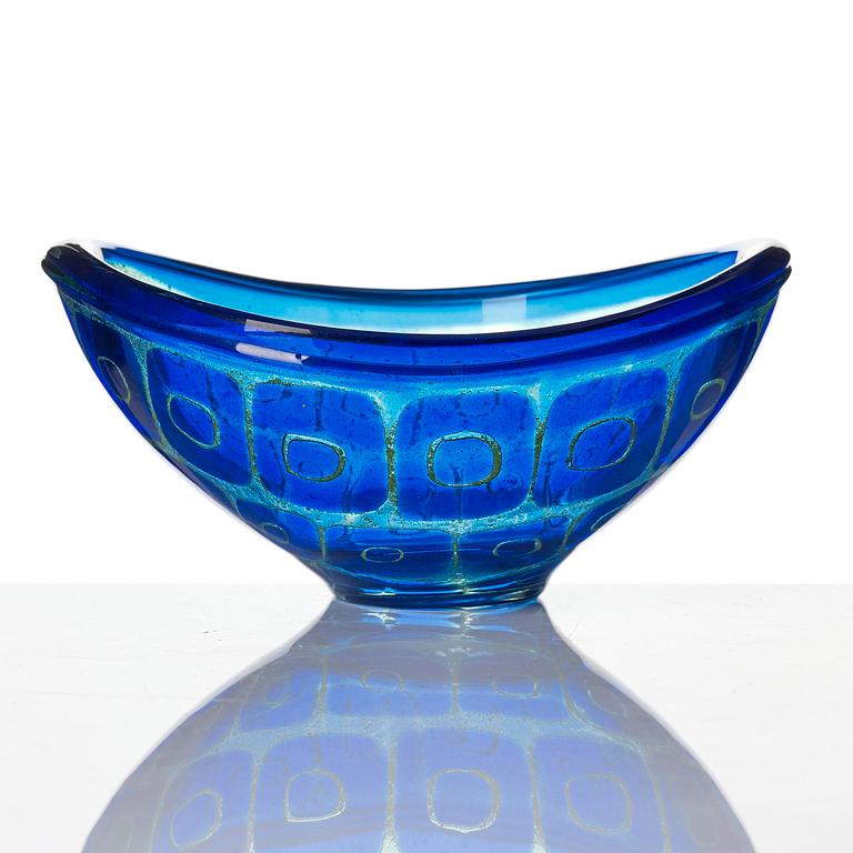 Sven Palmqvist, a ravenna glass bowl, Orrefors, Sweden, 1955, no 876.