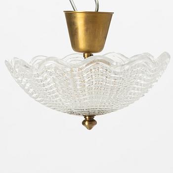 Carl Fagerlund, a pair of ceiling lamps, Orrefors, Sweden.