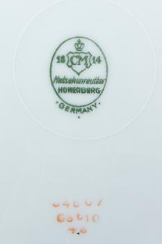 MATSERVIS, 61 delar, porslin, Hutschenreuther Hohenberg, 1900-talets mitt.