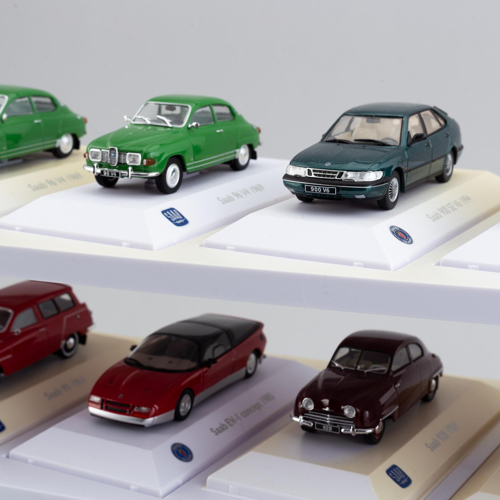 Modellbilar, 30 st, "Saab car museum".