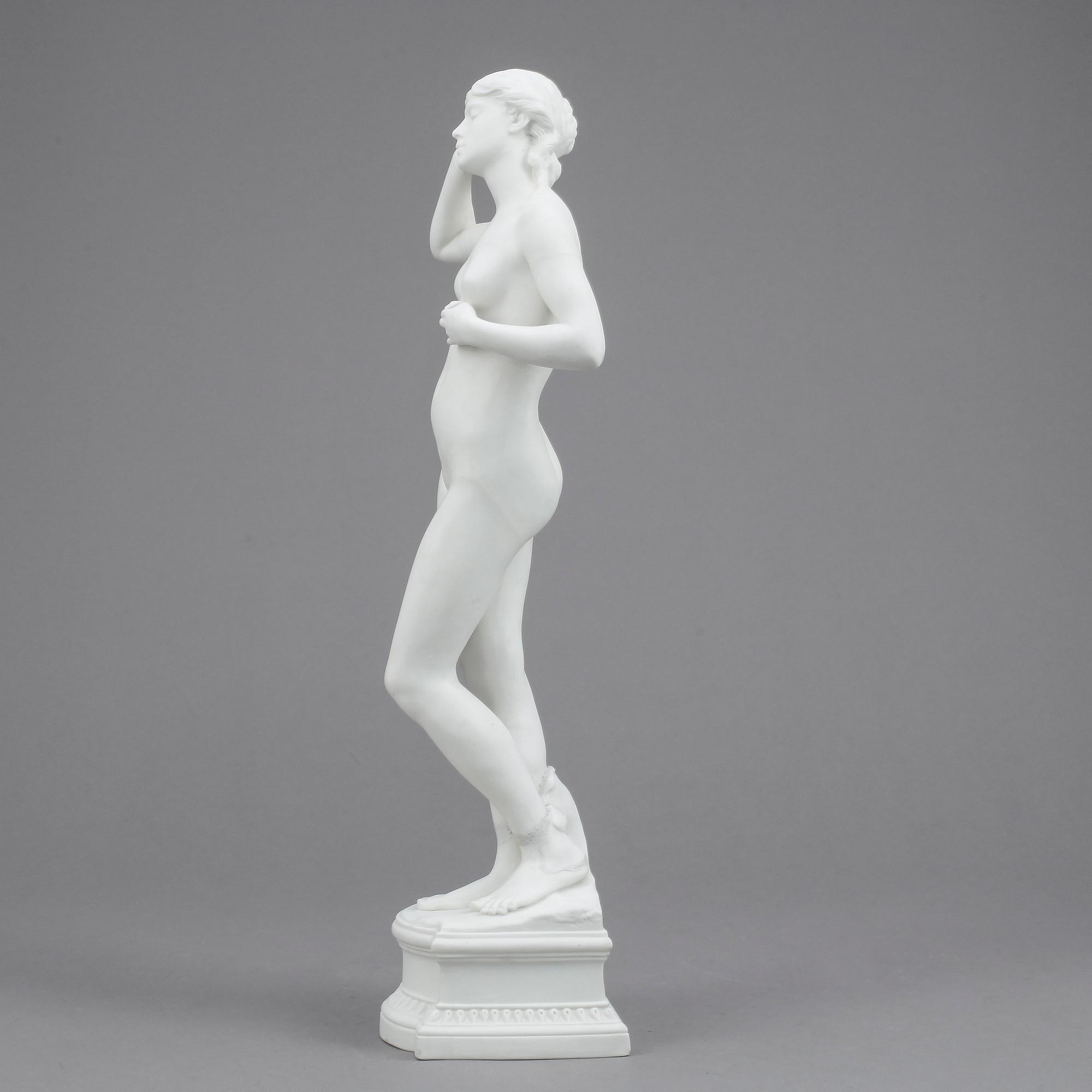 SKULPTUR, parian, efter Per Hasselberg, Gustavsberg.