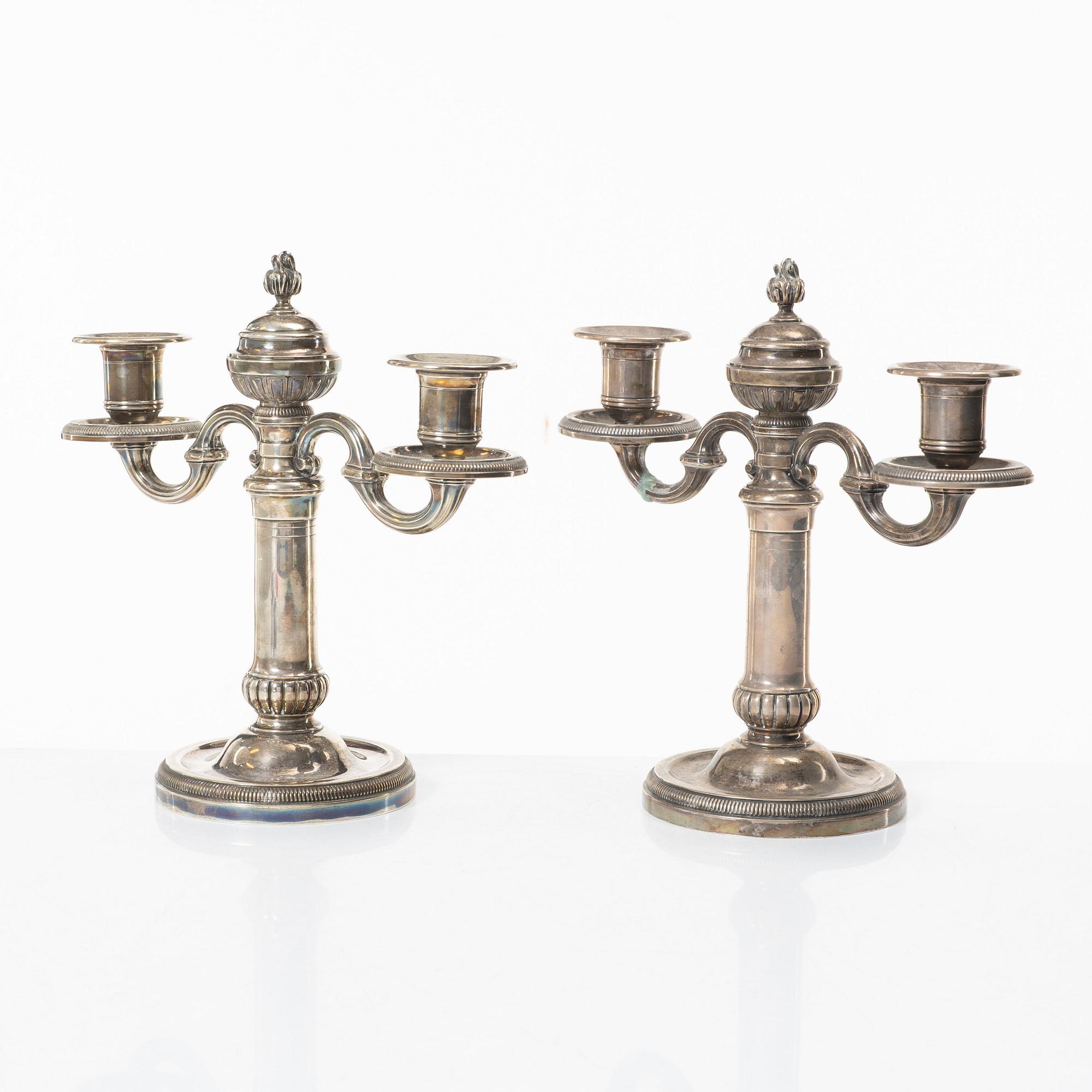 Kandelabrar, silver, ett par, Tetard Frères, Frankrike, omkring år 1900.