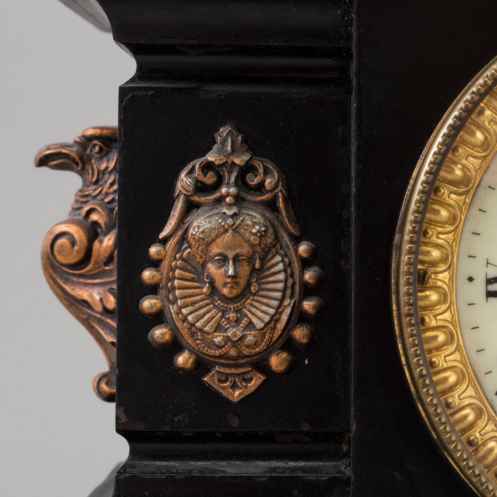 A TABLE CLOCK, Ansonia clock company, New York, late 19th century.