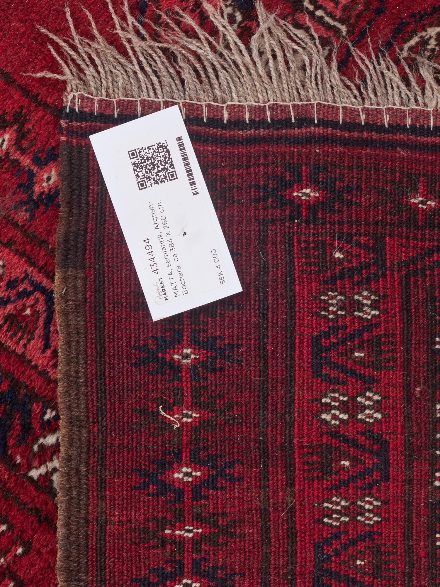 MATTA, semiantik, Afghan- Bochara, ca 384 X 260 cm.