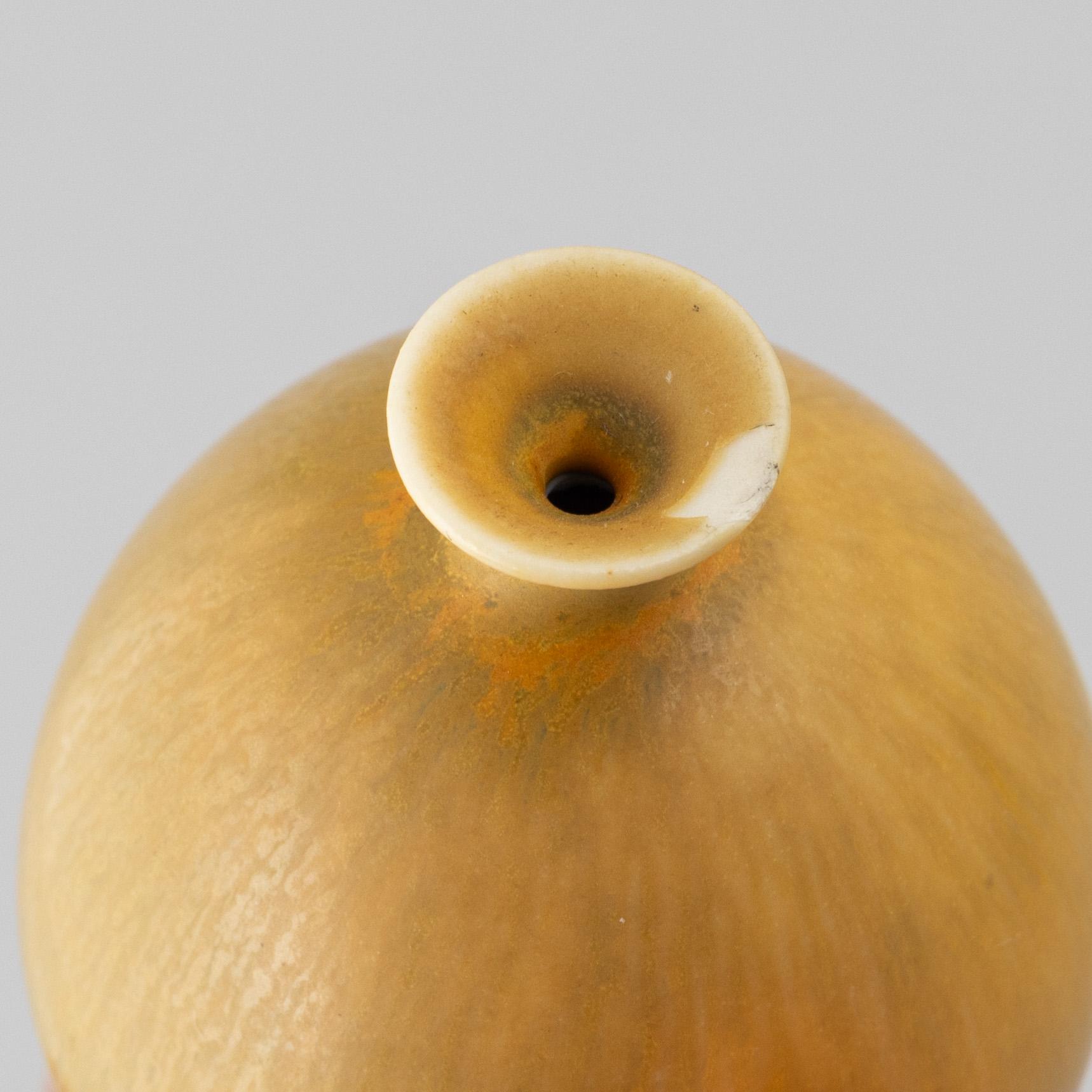 Berndt Friberg, a group of seven miniature stoneware vases and a bowl, Gustavsbergs Studio, 1957-70.