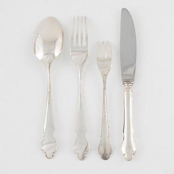 Bestickservis, 48 delar, silver, modell Disa, MGAB/MEMA, Lidköping, 1978-90.