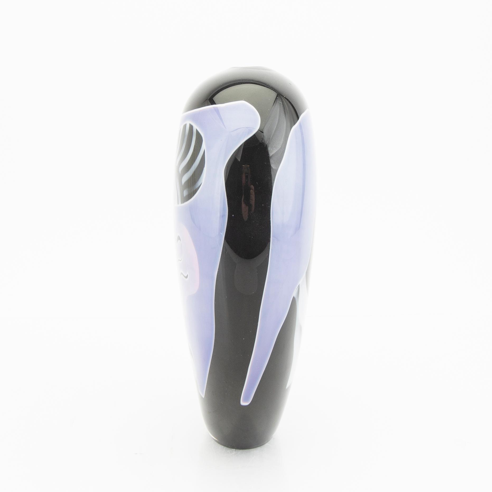 Peter Hermansson, a glass graal mini vase signed and dated Boda 2016.