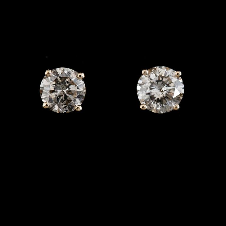 ÖRHÄNGEN, 1 par, 14K guld, briljantslipade diamanter tot ca 0.40 ct.