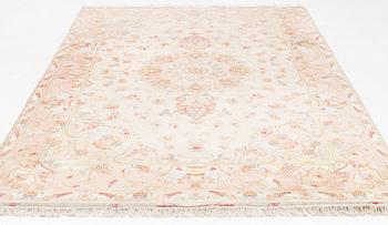 Rug, Tabriz, part silk, approx. 302 x 203 cm.