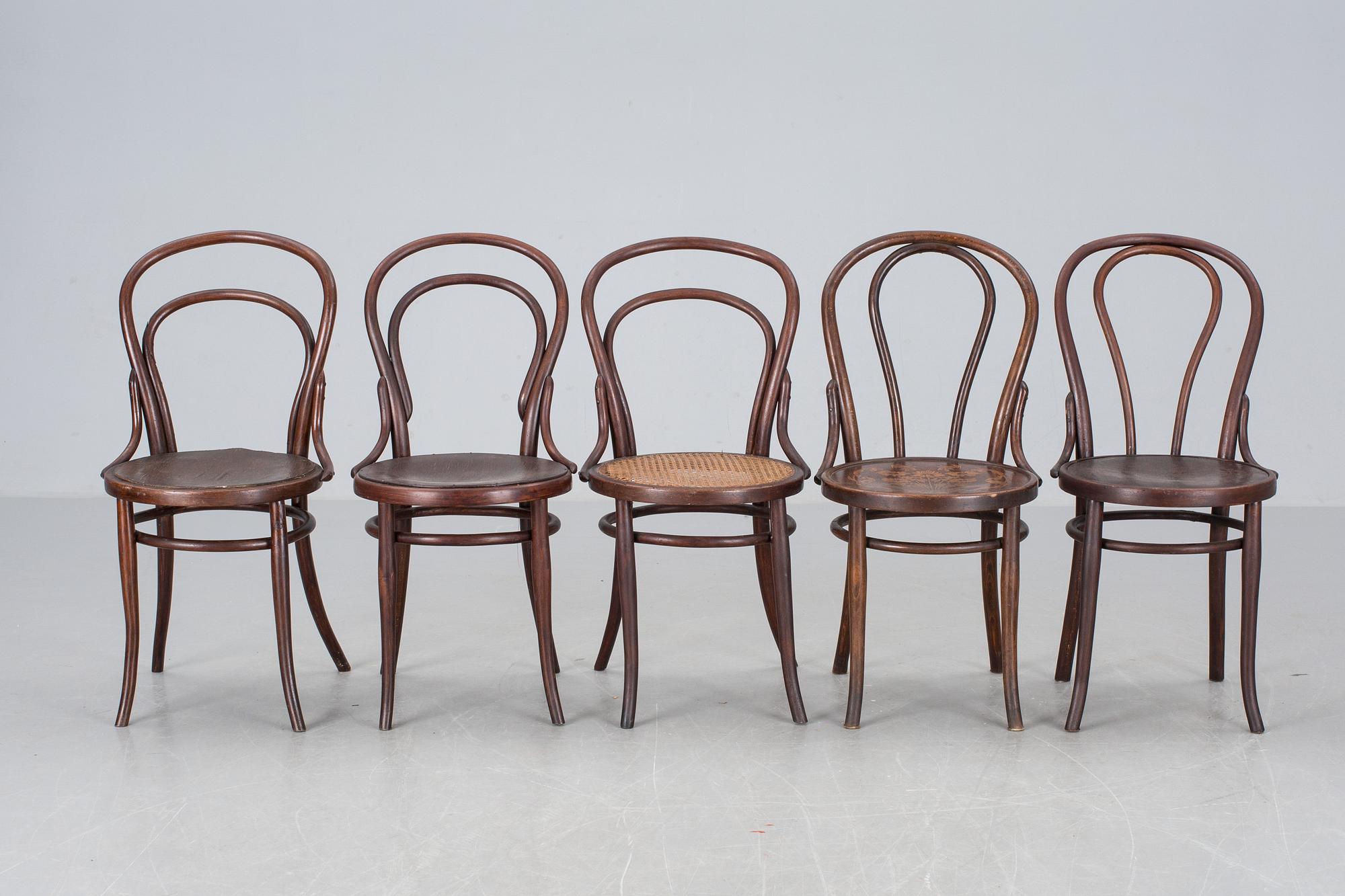 STOLAR, 5 st, varav tre märkta; Thonet.