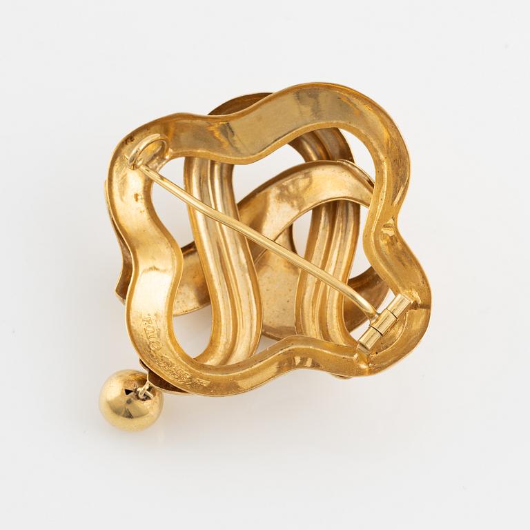 18K gold brooch, 20's.