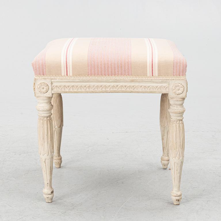 A late Gustavian stool by M- Lundberg (master in Stockholm 1775-1812).