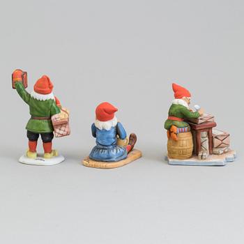 Six earthenware figurines after Jenny Nyström, late 20th century.