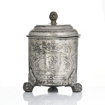 A pewter tankard by G. Östling, Vimmerby 1777.