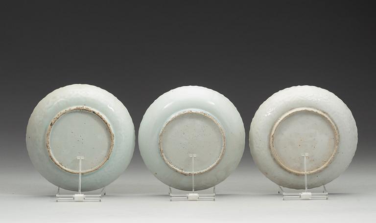 A set of six blue and white dishes, Ming dynasty, Wanli (1572-1620).