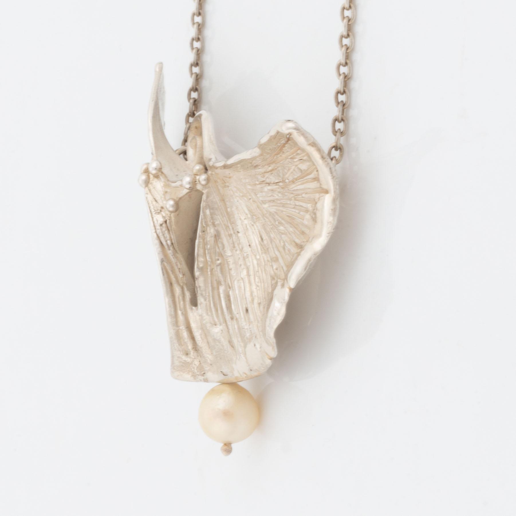 Silver necklace with pearl, Minowa Atelje Etsuko Minowa.