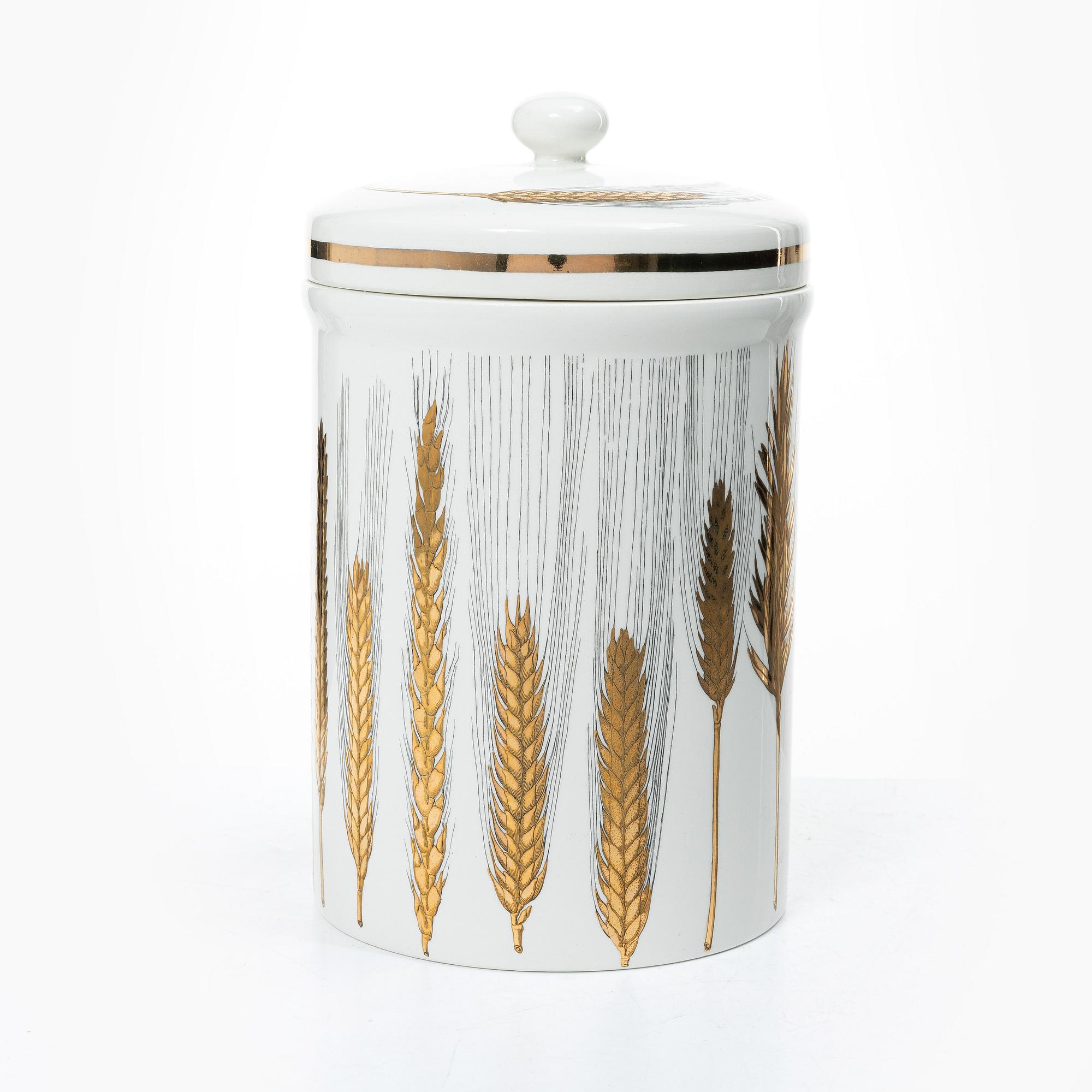 Piero Fornasetti, Lidded jar, marked Fornasetti, Milan, Italy, second half of the 20th century.
