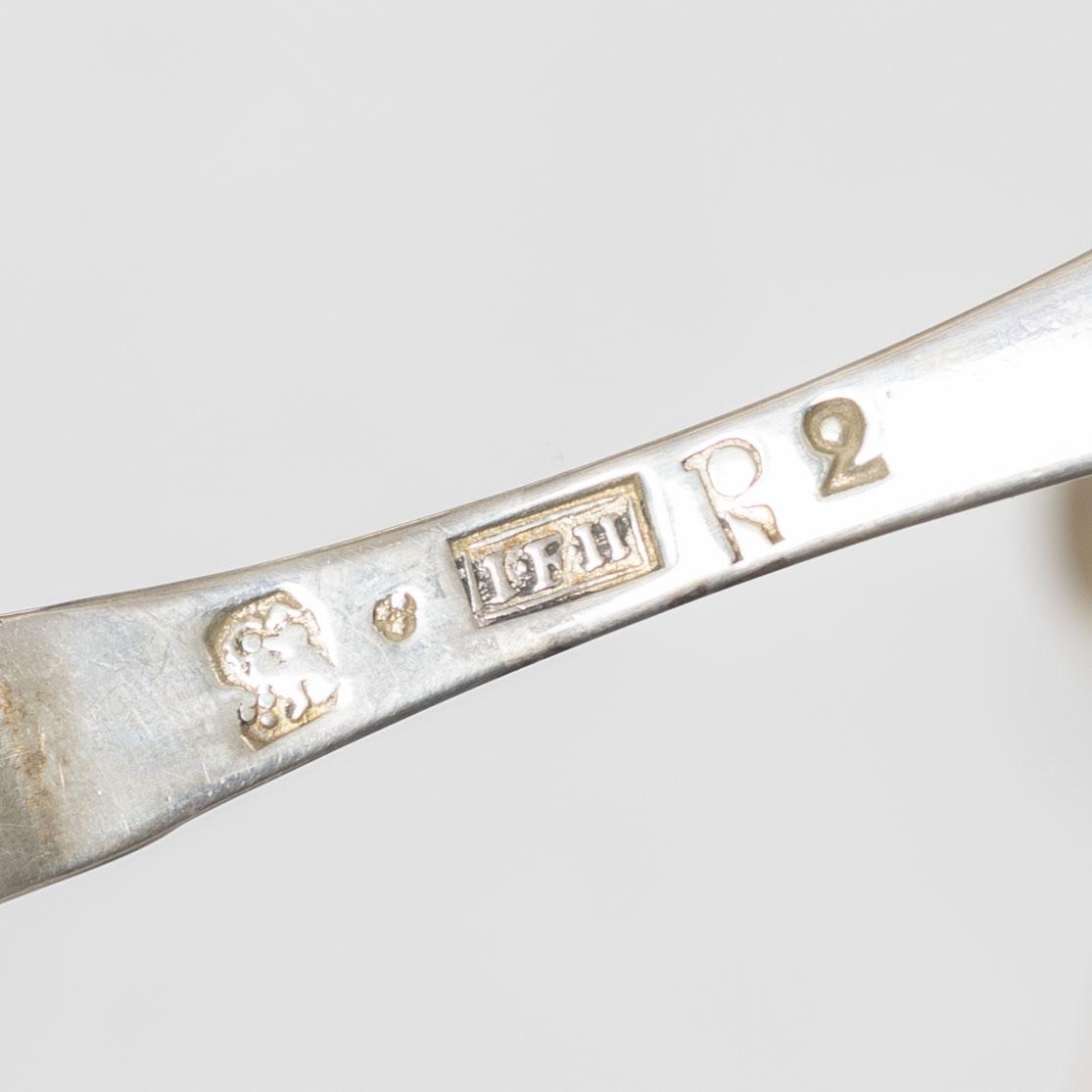 Matskedar, 17 st, silver, mestadels 1800-tal.