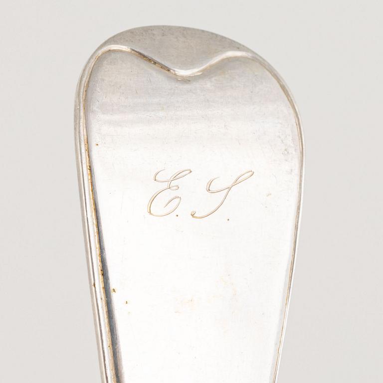 A set of six Swedish silver spoons, including Niklas Andersson, Kristianstad 1813.